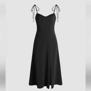 Sweetheart Slit Midi Dress